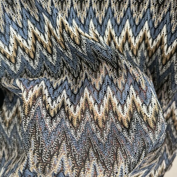 Cato Mini Sheath Dress Womens 22/24W Chevron Zig Zag Knit‎ Pullover Black Hem - Picture 3 of 8